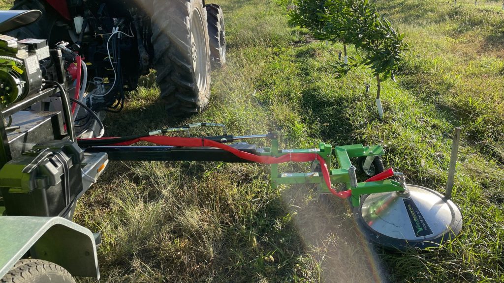 Satusteam™ and Tracktech Implement killing weeds.