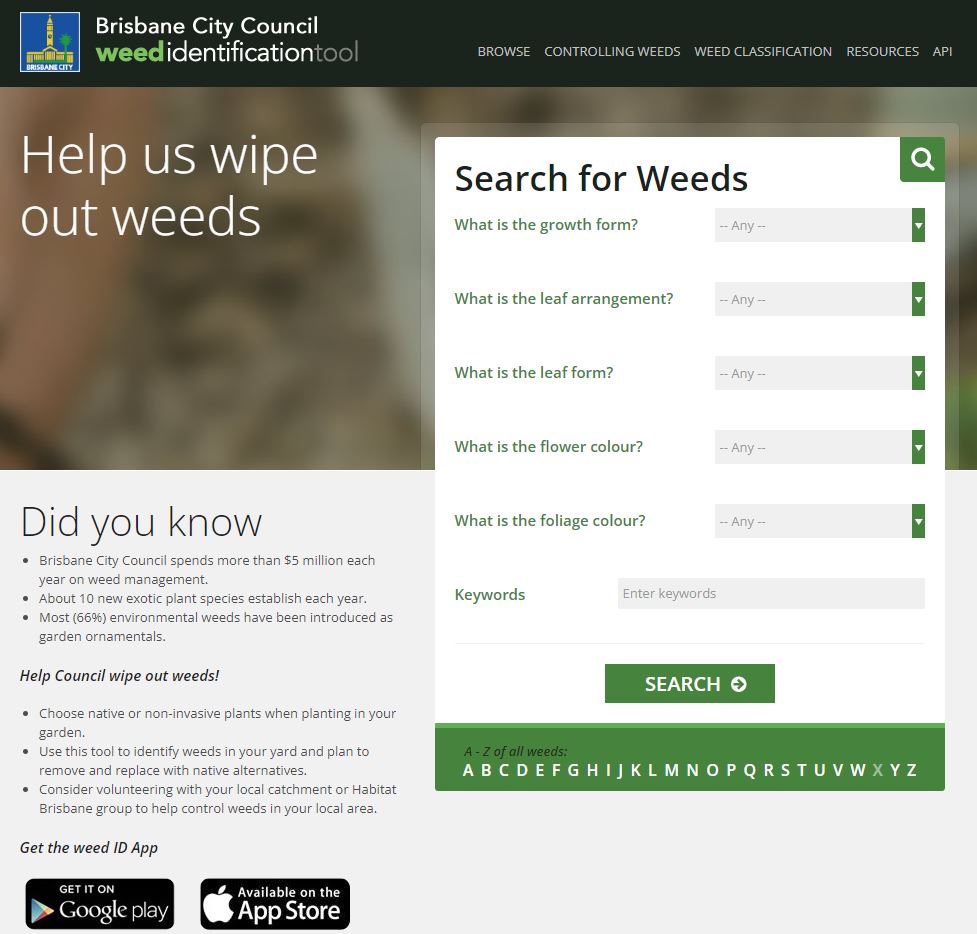 Brisbane city Council Weed Identification Tool