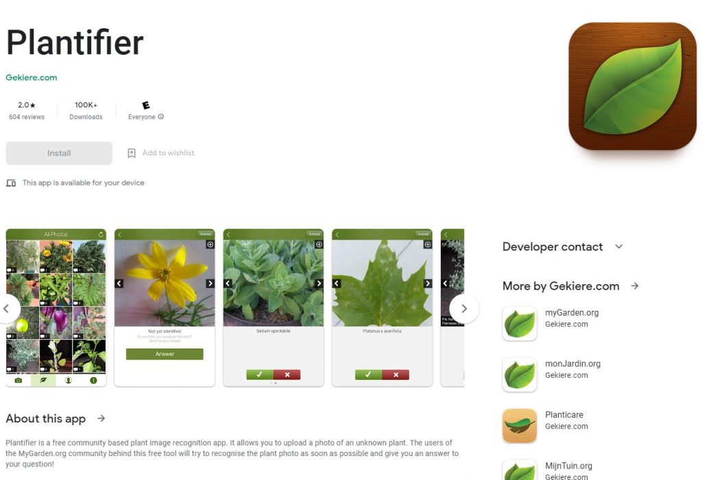 Plantifier: A Weed Identification Tool